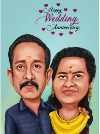 Sreeni - Custom Digital Portraits & Illustrations Wedding & Engagement Caricatures photo 9