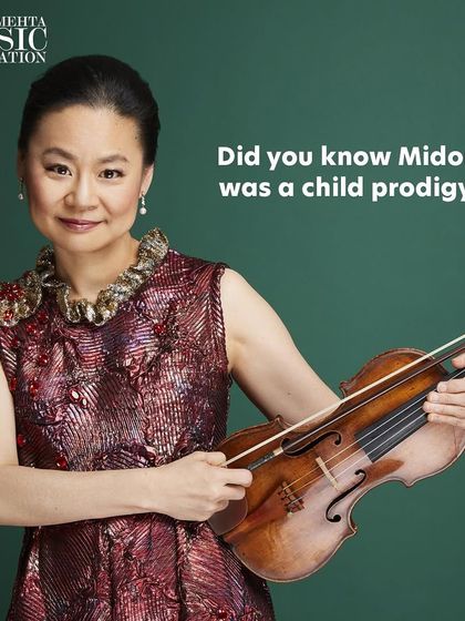Did you know Midori was a child prodigy? This graphic highlights her early connection with Maestro Zubin Mehta, making her performance in Mumbai a special homecoming.