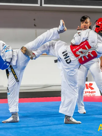 A perfectly executed kick by Mohit Singh, showcasing the technique and power that makes him a top-ranked para-athlete.