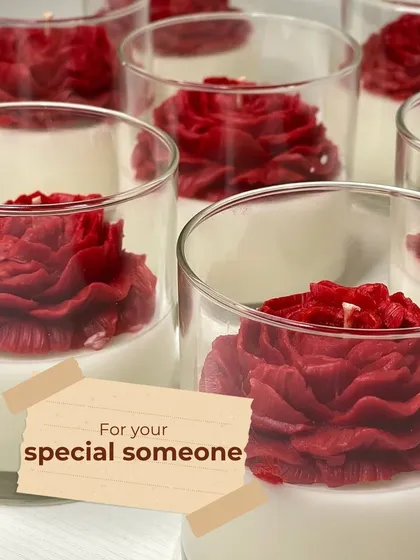 For your special someone this Valentine's Day. Our red peony jar candles are a beautiful way to express your love and fill their world with warmth.