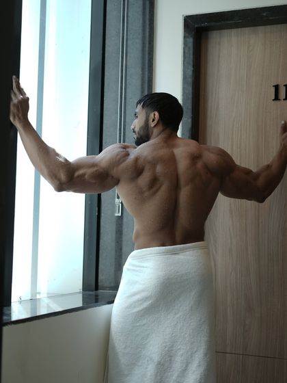 Romantic song. A relaxed pose after a shower.