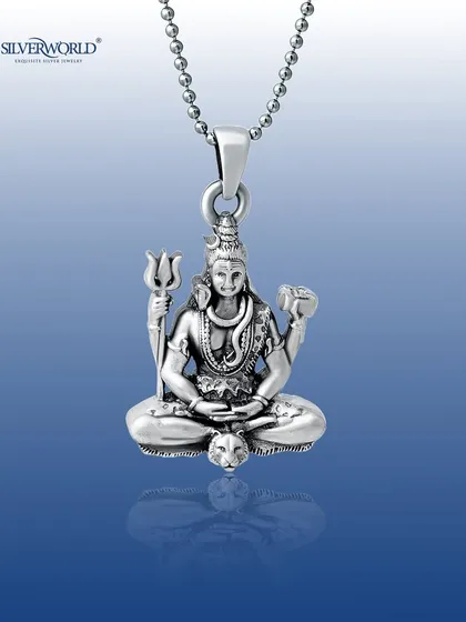 Feel the divine strength of Mahadev with this intricately detailed Lord Shiva pendant. Carved from pure 925 sterling silver, this piece captures the serene and powerful essence of the deity, making it a profound symbol of faith to wear close to your heart.