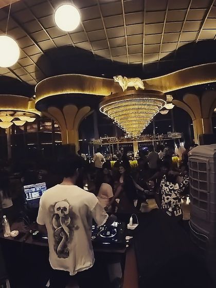 The view from behind the decks at a beautiful new venue where I have a Friday residency.