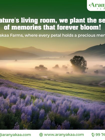 In nature's living room, I plant the seeds of memories that forever bloom. At Aranyakaa Farms, every petal holds a precious memory.