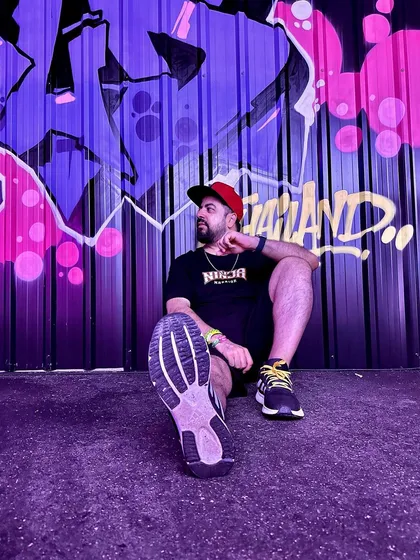Another cool pose against the graffiti. The street art was incredible.