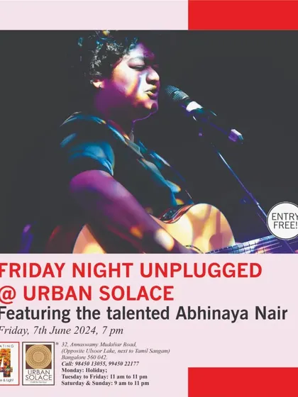Another poster for Abhinaya Nair's performance, with a press note detailing their artistic journey. We are proud to amplify the voices of queer artists.
