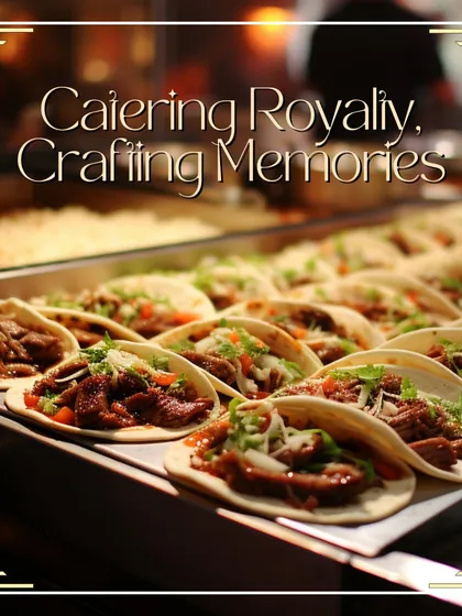 I specialize in catering that feels royal and creates lasting memories. This tray of freshly prepared tacos at a live station demonstrates my commitment to serving delicious, high-quality food at any event.