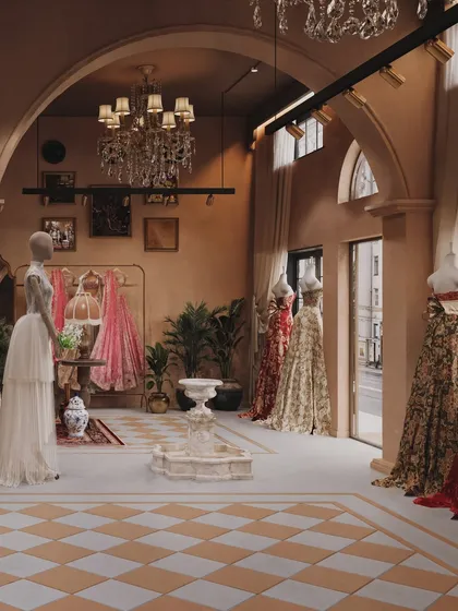 Visualizing this retail boutique involved creating a narrative of heritage and romance. I focused on the soft, diffused lighting filtering through arched doorways and the texture of the terracotta-toned walls to evoke a specific mood. The rendering showcases how the space flows, allowing a client to experience the journey through the boutique and appreciate the placement of each couture piece.
