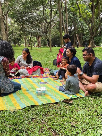 The children are completely focused as the story of 'The Gruffalo's Child' unfolds. These classic tales are a fantastic way to explore themes like courage and cleverness.