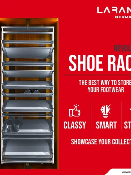Say goodbye to shoe piles. My revolving shoe rack is a perfect example of smart, space-saving design. It provides a clear view and easy access to your entire footwear collection, transforming a cluttered floor into a stylish and functional display.