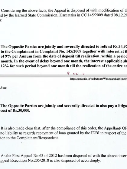 Here is the result of that 11-year case. The court ordered a refund of nearly Rs. 35 lakhs for my client. A legal journey can be long, like a test match, but I am prepared to see it through to the end to secure justice.