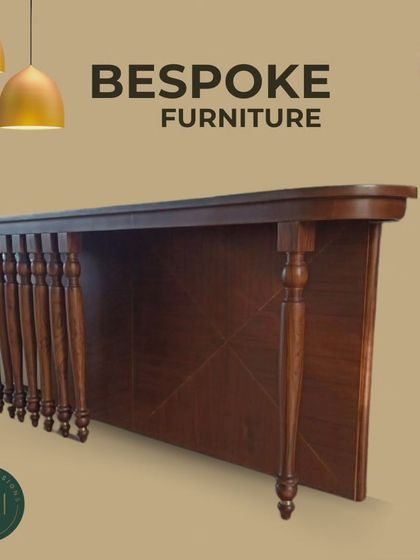 A stylized image of the multi-legged console table, presented as a piece of bespoke furniture that combines classic design with modern presentation.