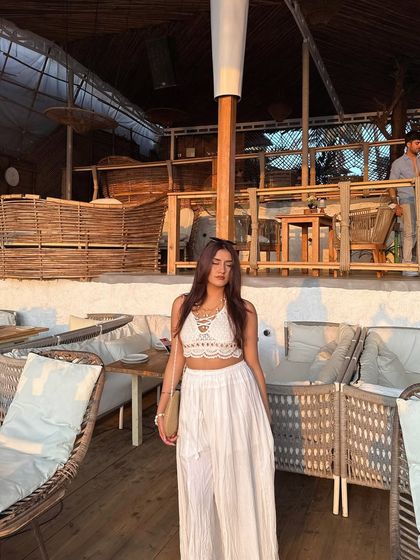 Posing inside the beautifully decorated cafe.