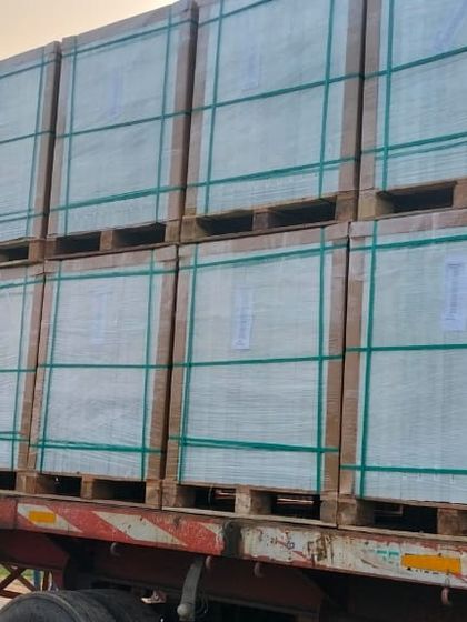 A full truckload of our solar modules, securely strapped and ready for transit. We take great care in our logistics to ensure that our products arrive in perfect condition, ready for installation at project sites across the country.