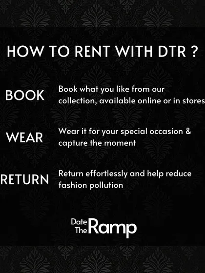 Wondering how it all works? Our process is simple: Book, Wear, Return. You can browse and book your favorite designer outfits online or in our stores, wear them for your special occasion, and then simply return them to us. We handle all the cleaning and maintenance.