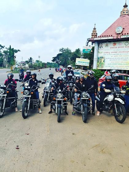 The convoy making a stop during a weekend ride. Group rides are a great way to practice your skills in a safe and supportive environment.