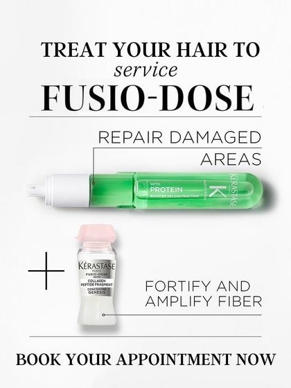 This Fusio-Dose combination is designed for repair and strength. The protein concentrate repairs damaged areas while the Genesis booster fortifies the hair fiber to prevent breakage.