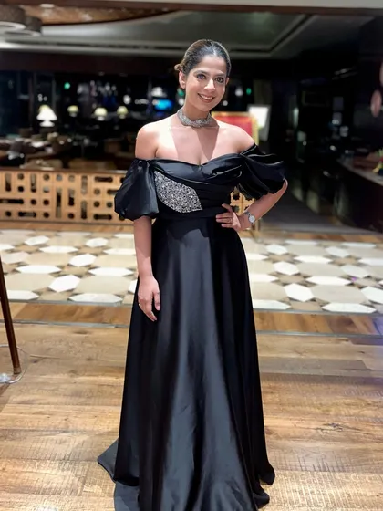 Another shot of my black evening gown for the Grohe gala in Kashmir.