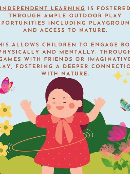 This series of infographics explains the importance of nature in Montessori education, from fostering a connection to the earth to promoting sustainability and independent learning through outdoor play.