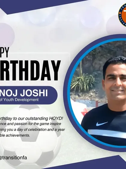 A happy birthday wish for my Head of Youth Development, Manoj Joshi. His expertise is crucial in shaping our aspiring football stars.