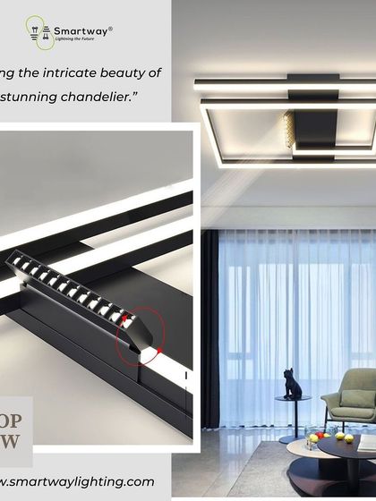 This modern ceiling light features adjustable spotlights within the frame, allowing you to direct light where you need it most. It's a very functional and stylish solution.