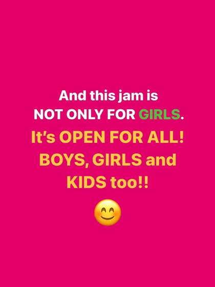 An announcement for the Indie Street Girls Jam, a battle event that's open for all. We create and support platforms that empower dancers and grow the community.