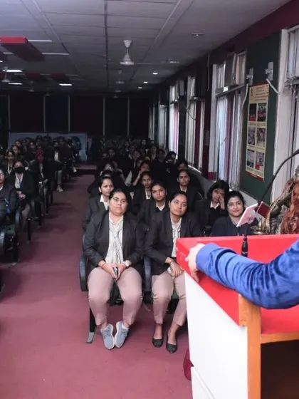 Speaking to the BBA and BCA girl students at I.T.S Ghaziabad. My goal is to encourage the younger generation to make fitness a part of their lifestyle early on.