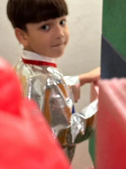 A candid shot of our little astronaut taking a break from his space mission.