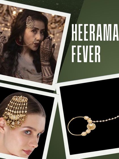 Get the iconic look of Heeramandi with our designer naths and passa jhoomar. We have a variety of styles to help you capture that royal, old-world charm for your event.