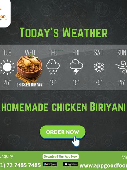 Today's weather forecast? A 100% chance of homemade chicken biryani. It's the perfect forecast for a delicious Wednesday.