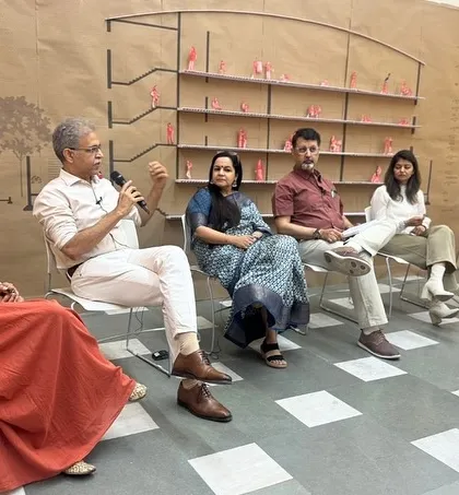 Our partner, Sanjay Bhardwaj, engaging in the panel discussion at IIAD. These conversations are vital for exploring how restraint and purpose are shaping contemporary design narratives.