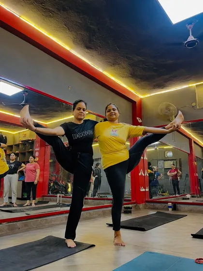 Another successful partner pose. I ensure that everyone, regardless of their flexibility, can participate and benefit.