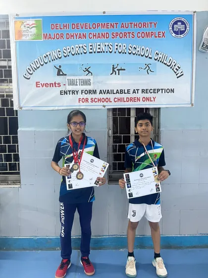 Celebrating success at the Major Dhyan Chand Sports Complex. Here are two of my dedicated players, Lakshay and Nitya, after winning medals in the U-13 and U-16 categories. It's great to see their hard work pay off in tournaments.