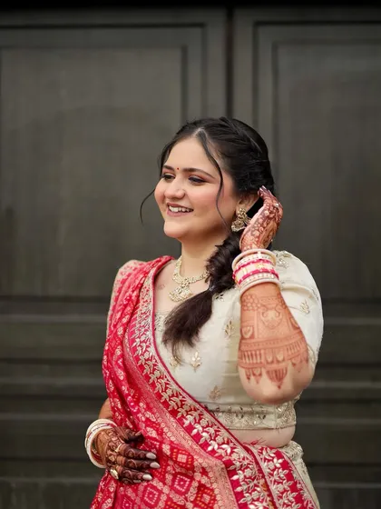Divine simplicity meets glowing elegance. For this bride's spiritual ceremony, I created a soft, dewy base with natural eyes and a hint of color, keeping the look pure and serene.