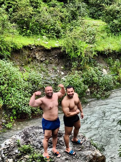 With my brother Angad Sultan. Even powerlifters need a break from the gym sometimes.