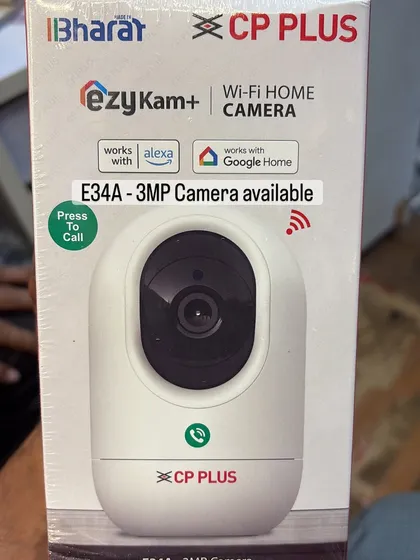 Looking for a simple home solution? We have the CP Plus EzyKam+ Wi-Fi camera. It's a 3MP camera that is easy to set up, works with Alexa and Google Home, and gives you sharp video quality.