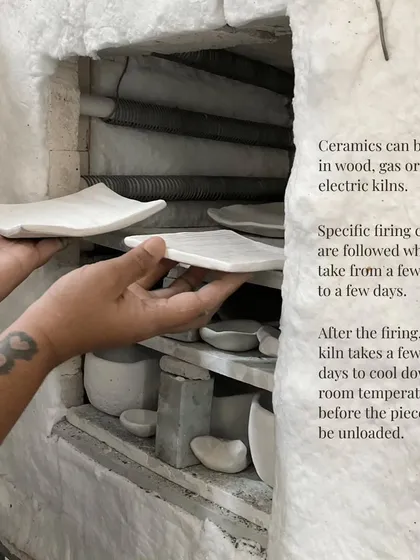 Ceramics can be fired in different types of kilns. I use an electric kiln, and the firing process can take anywhere from a few hours to a few days.