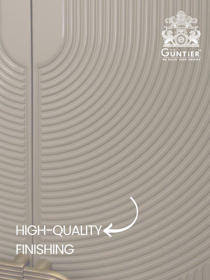 High-quality finishing is what sets our work apart. This close-up shows the flawless execution of a complex, curved CNC pattern on a wardrobe shutter.