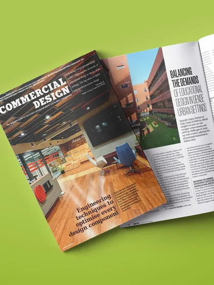 A feature of our work in Commercial Design magazine, where Partner Saurabh Gupta shared insights on designing educational spaces within the tight constraints of dense urban settings. We often contribute our expertise to leading industry publications.