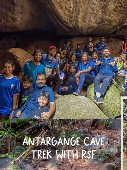 The group photo from our Antargange Cave Trek. We conquered the rocky trails and mysterious caves together as a team.