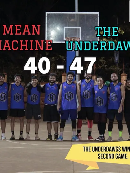 The final score from a men's game at Hooplah '24, where The Underdawgs won their second game.