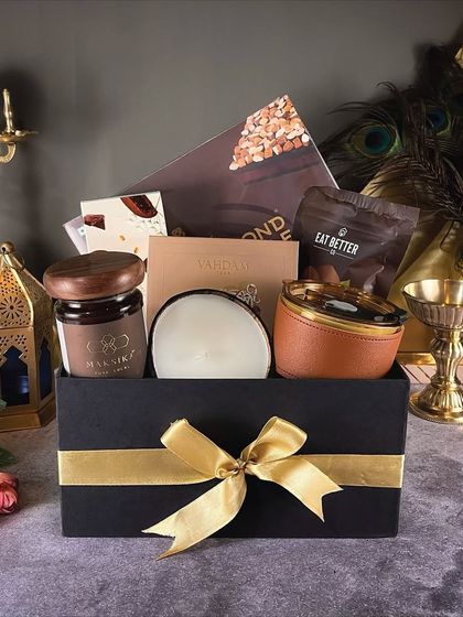 A closer look at the Royal Dazzle Hamper, showcasing its rich textures and premium product selection.