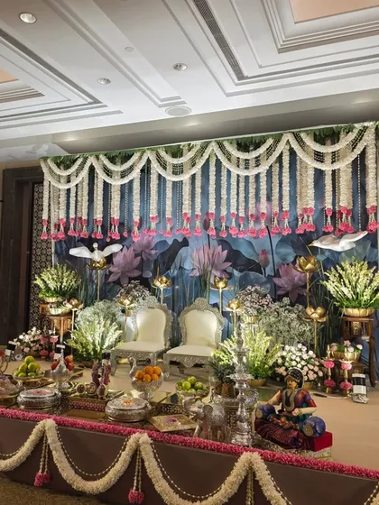 An angled view of the lotus pond stage.