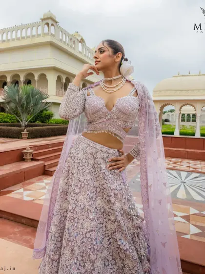 Meraj Couture - Luxury Occasion Wear Ethereal Lehengas: Pastels & Ivories photo 28