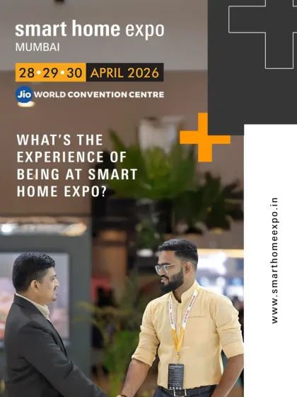 What's the experience of being at the Smart Home Expo? This graphic invites you to find out by joining us at the Jio World Convention Centre.