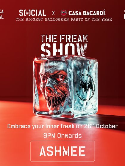 A poster for "The Freak Show," a big Halloween party. I enjoy creating soundtracks for themed events like this.