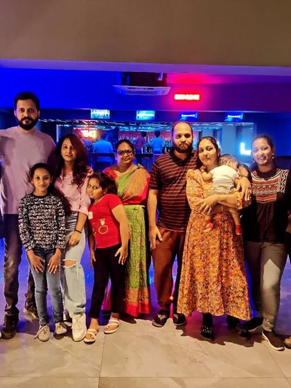 A large family enjoying a day out together at our gaming zone.