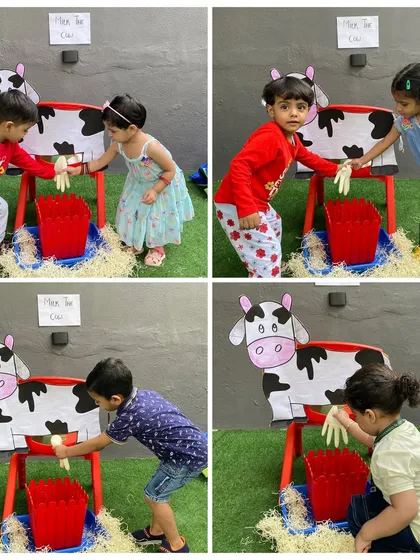 Each child gets a turn to be a farmer for the day. This activity is part of our thematic curriculum that immerses children in the subject they are learning about.