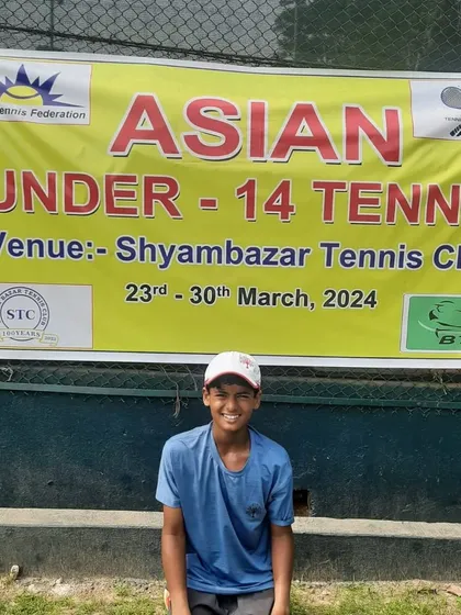 A smile of confidence from Rishikesh Mane during the Asian U-14 tournament. He fought hard to secure a top 10 finish, gaining valuable experience against tough competition.