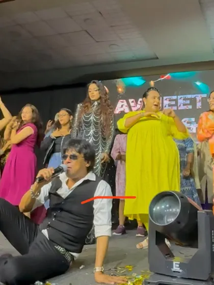 A fun moment where I'm down on the floor, singing directly to the guests who have joined me on stage.